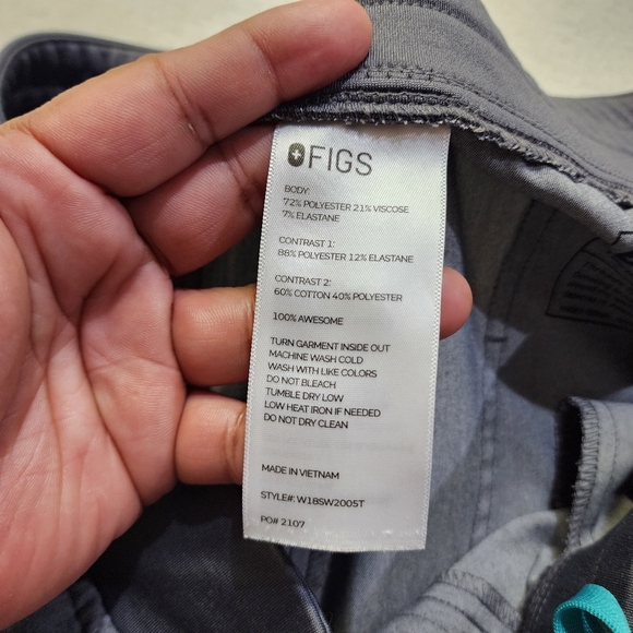 Figs Graphite Zamora Jogger Scrub Pants Size Large Tall - Picture 8 of 9